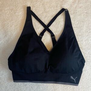 Puma Sports Bra with Adjustable Criss-Cross Straps Black